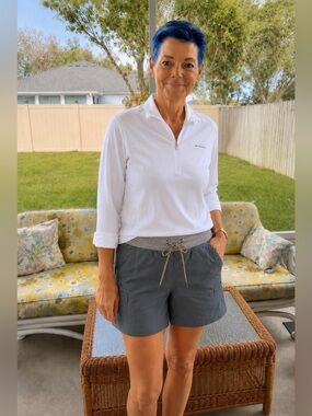 Columbia Gray Hiking Trail Shorts Elastic Waist Drawstring Size S